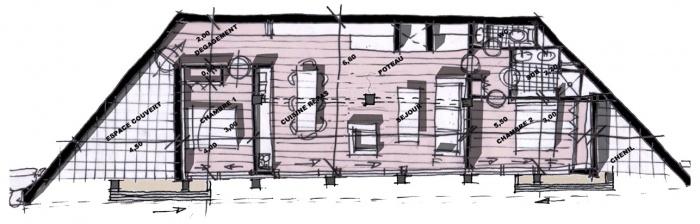 Maison bioclimatique : plan