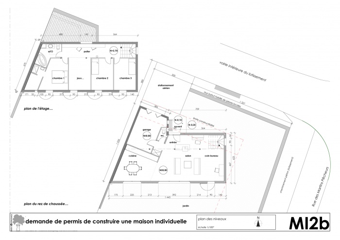 maison en lotissement RT2005+20% : plans PC