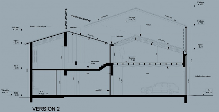 Rhabilitation lourde d'un plateau : coupe projet version2