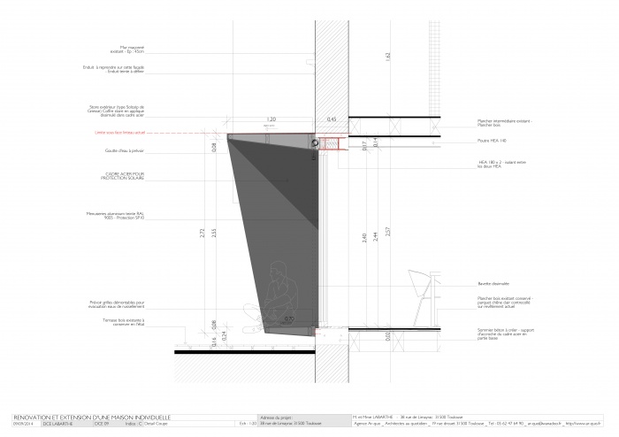 Maison L3 - Toulouse - Cte Pave : Rnovation maison - Detail Coupe